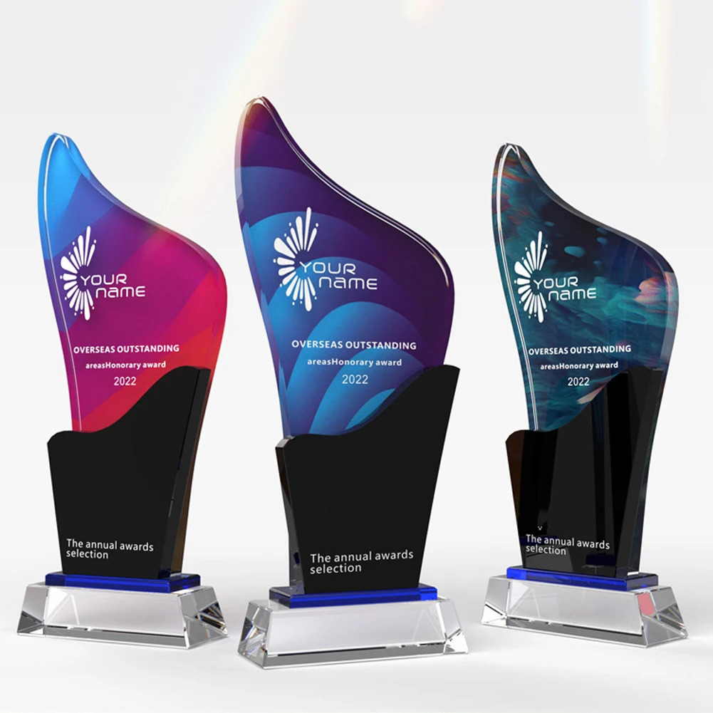 Hot Sale Customized Design, Square Crystal Clear Plexiglass Award Acrylic Trophy Display Stand/