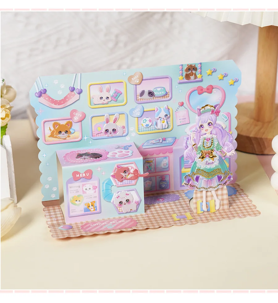 Double layer 3D cartoon dolls decorative sticker Kids princess girls dress up stickers Kids DIY match crafts