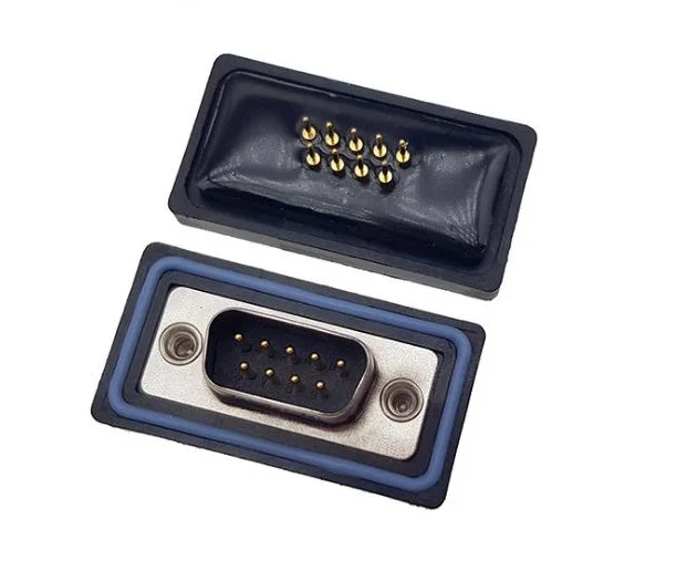 Lycn 9pin 15pin 25pin 37pin IP67 прямой DIP Тип штекер двухрядный водонепроницаемый DP D-sub разъем позолоченный штырь машины