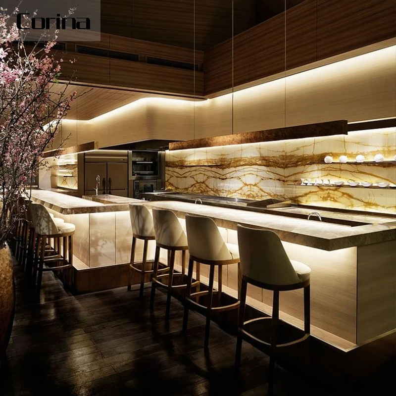 Corina Unique solid surface luxury night club pub modern Design Colorful Bar counter
