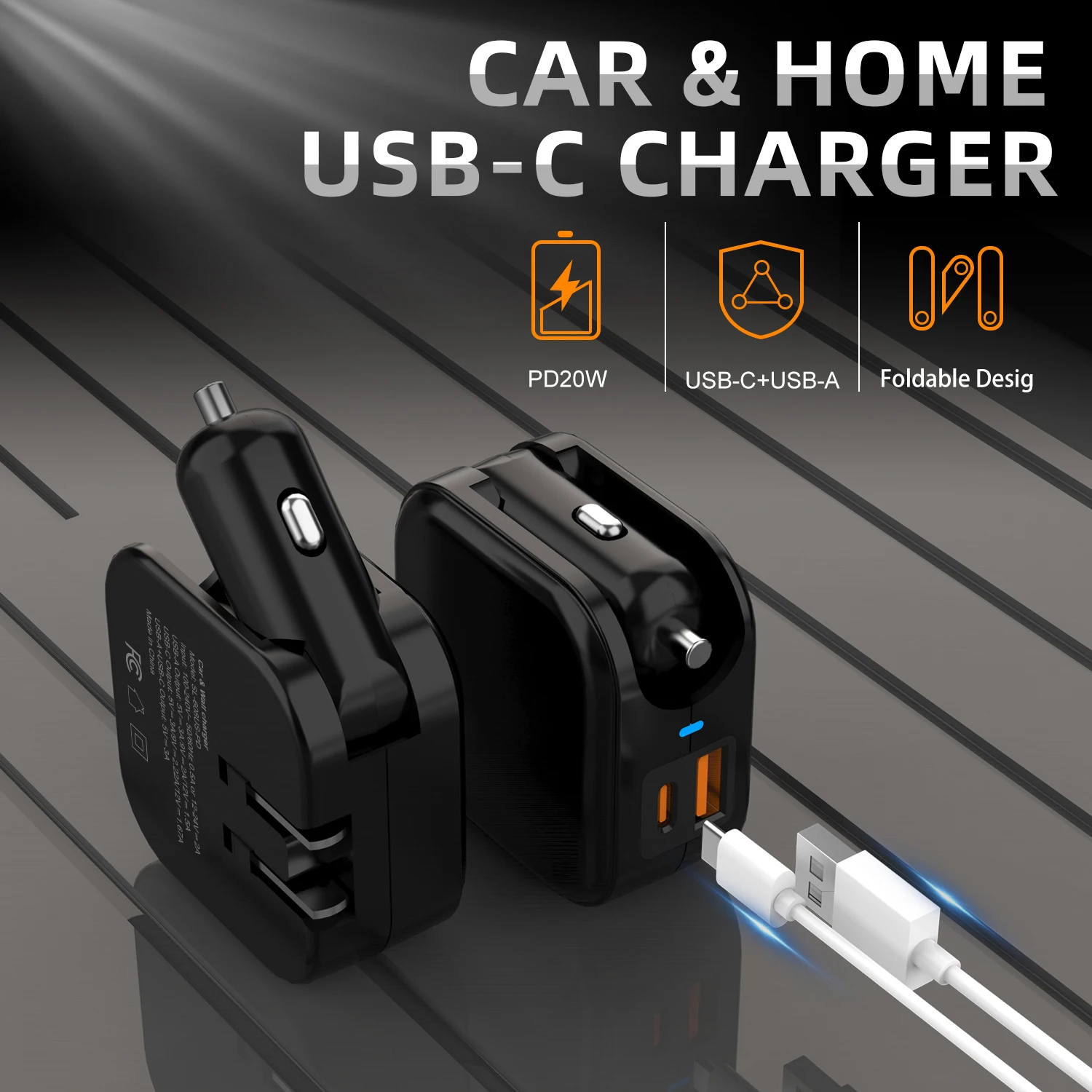 Smart portable Dual USB car charger and car chargers fast charging battery usb car phone charger device Travel Adapter