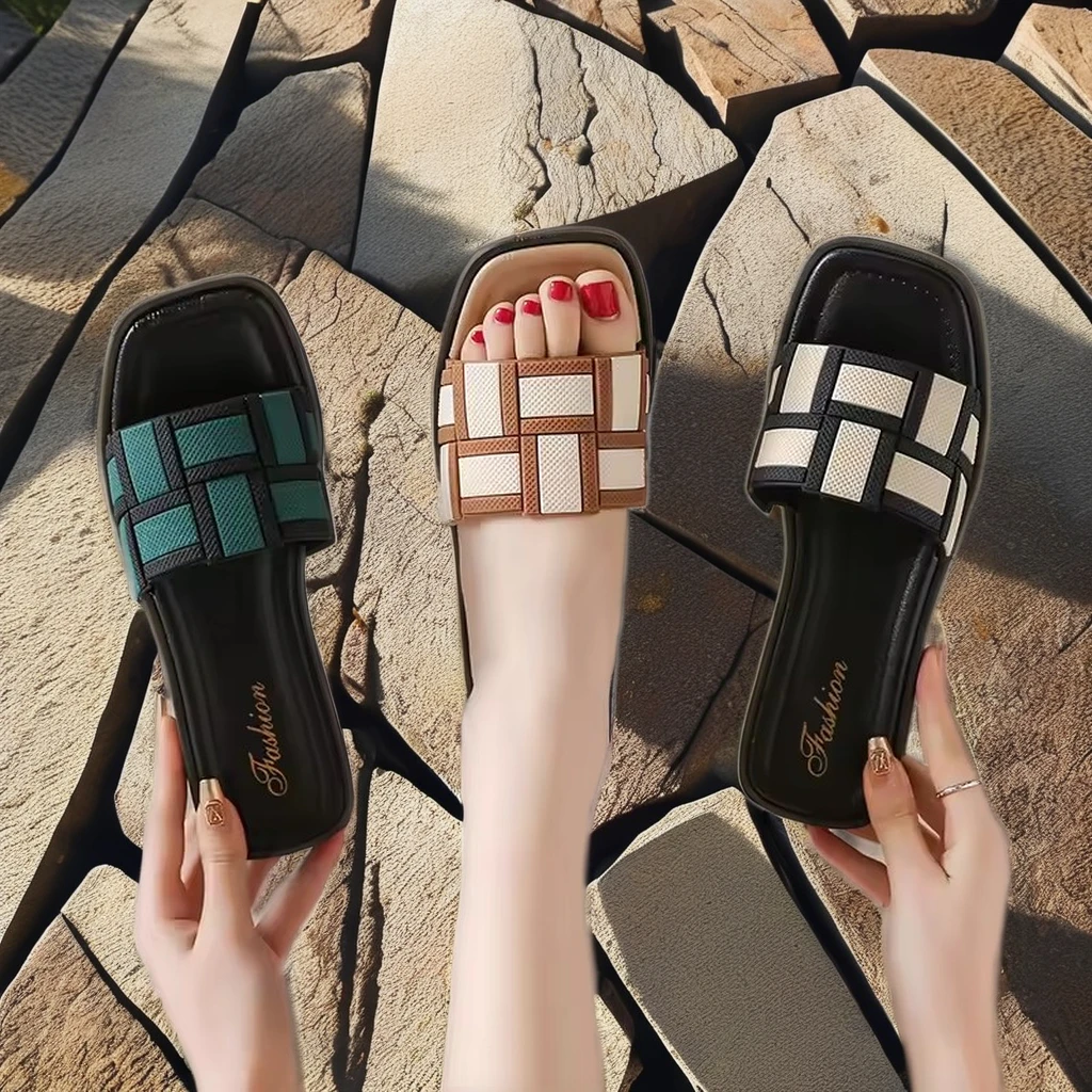 Женские туфли 2025 года новые дизайнерские чёрно-белые плоские с ремешком и стразами на весну/лето.