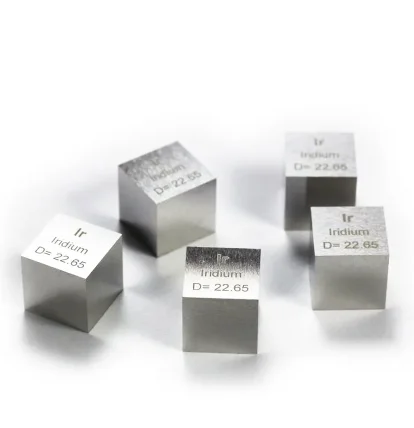 High Quality Good Price Iridium Ingot Ir 99.95% 10Mm/25.4Mm Metal Cube Iridium Cube For Element Collect