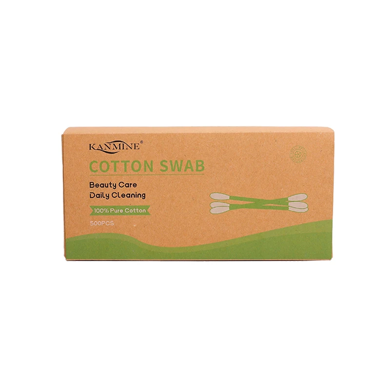 100% Eco-Friendly Natural 500 Double-Ended Ear Sticks Biodegradable Organic Bamboo Stick Cotton Swabs
