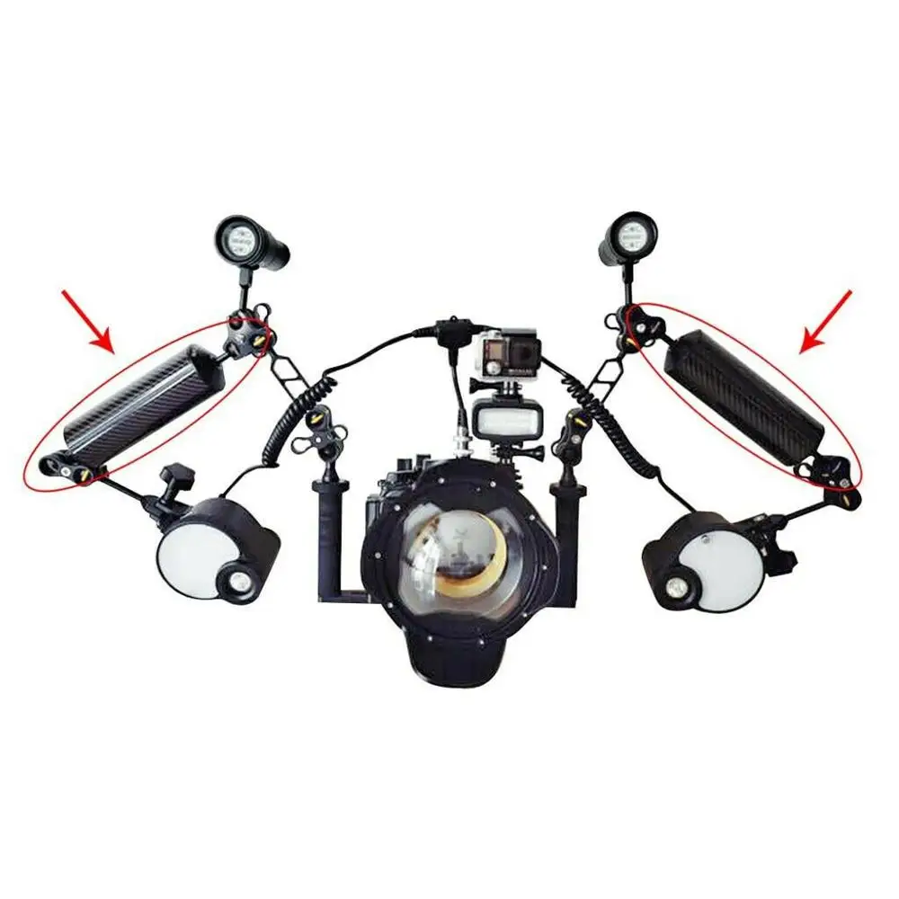 High Quality Carbon Fiber Float Buoyancy Aquatic Arm Dual Ball Floating Arm Diving Camera Underwater Diving Tray