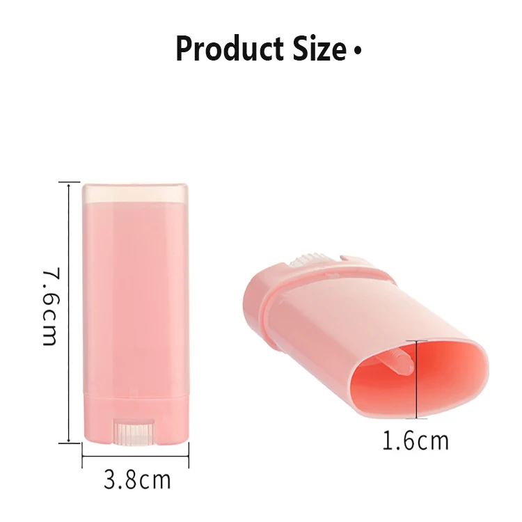 15g transparent oval luxury balm plastic cosmetic printing empty lipstick tube