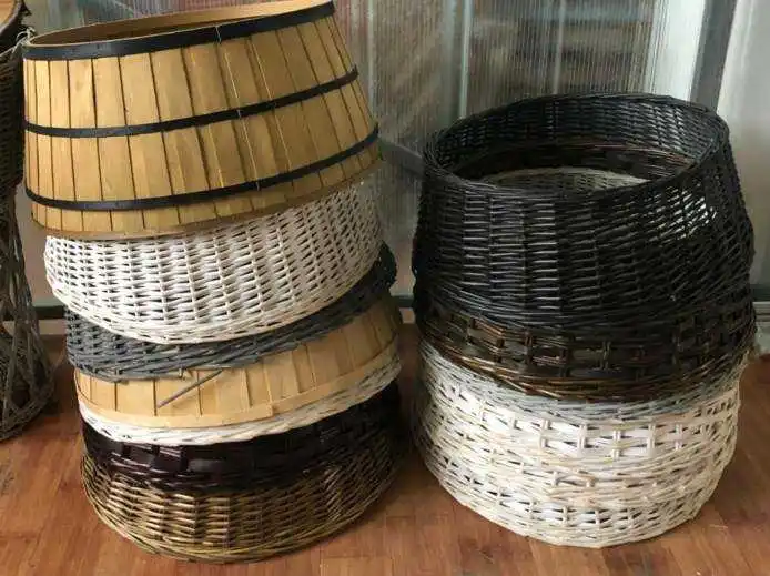 Folding Home Xmas Wicker Tree Baskets willow tree skirts decorations Natural Seagrass Christmas Tree Collar Skirt