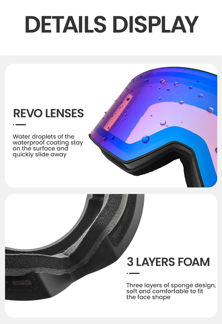 Factory custom ski goggles Anti fog custom snow snowboard goggles snowmobile goggles ski glasses