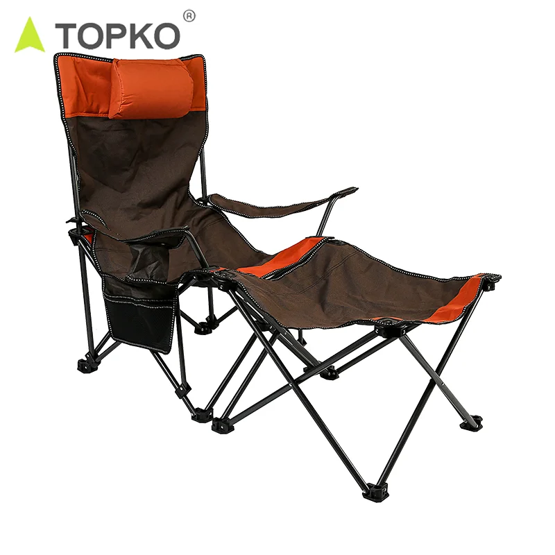 TOPKO Wholesale Outdoor Portable Folding Chair Comfortable Camping Hiking Fishing Beach Chair  With Cup Holder