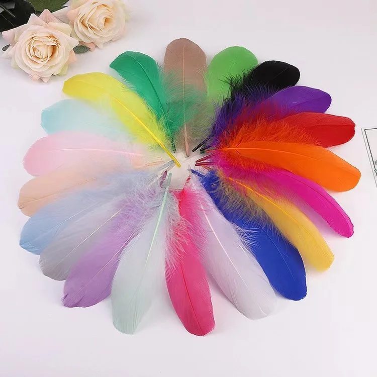 Natural washed dyed colorful goose nagoire feather for decoration