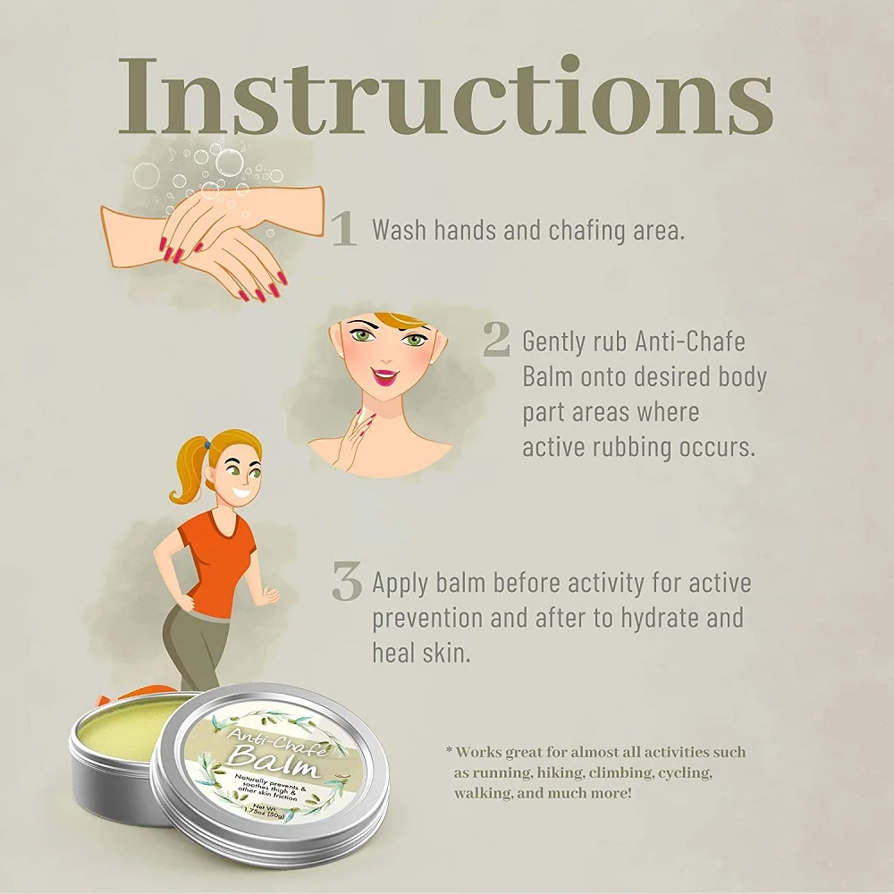 Organic Anti-Chafe Salve Prevents Blisters and Irritation  Moisturizes, Heals and Protect Skin Cream for Women and Men