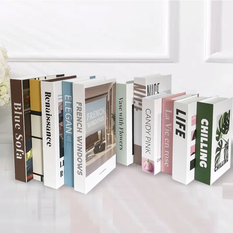 Белая Бумажная книга с факелами серебряные поддельные домашние милые книги для стола библиотеки Декор набор