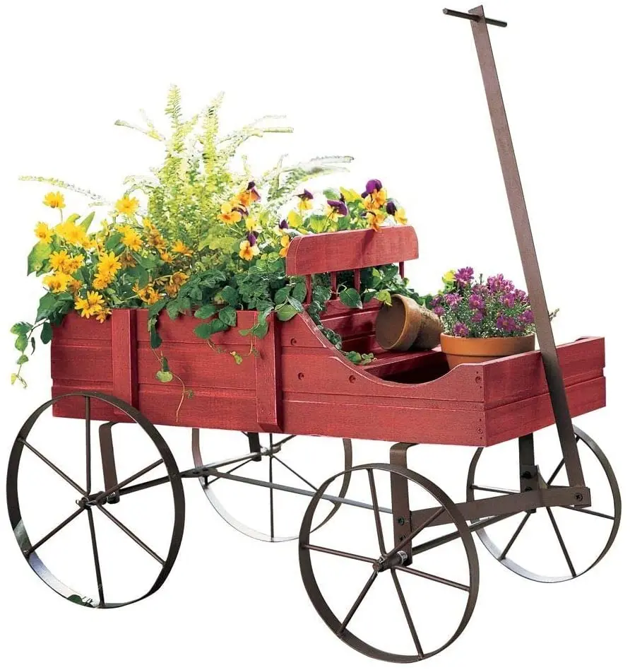 Garden Balcony Wagon Planter, metal bicycle planter