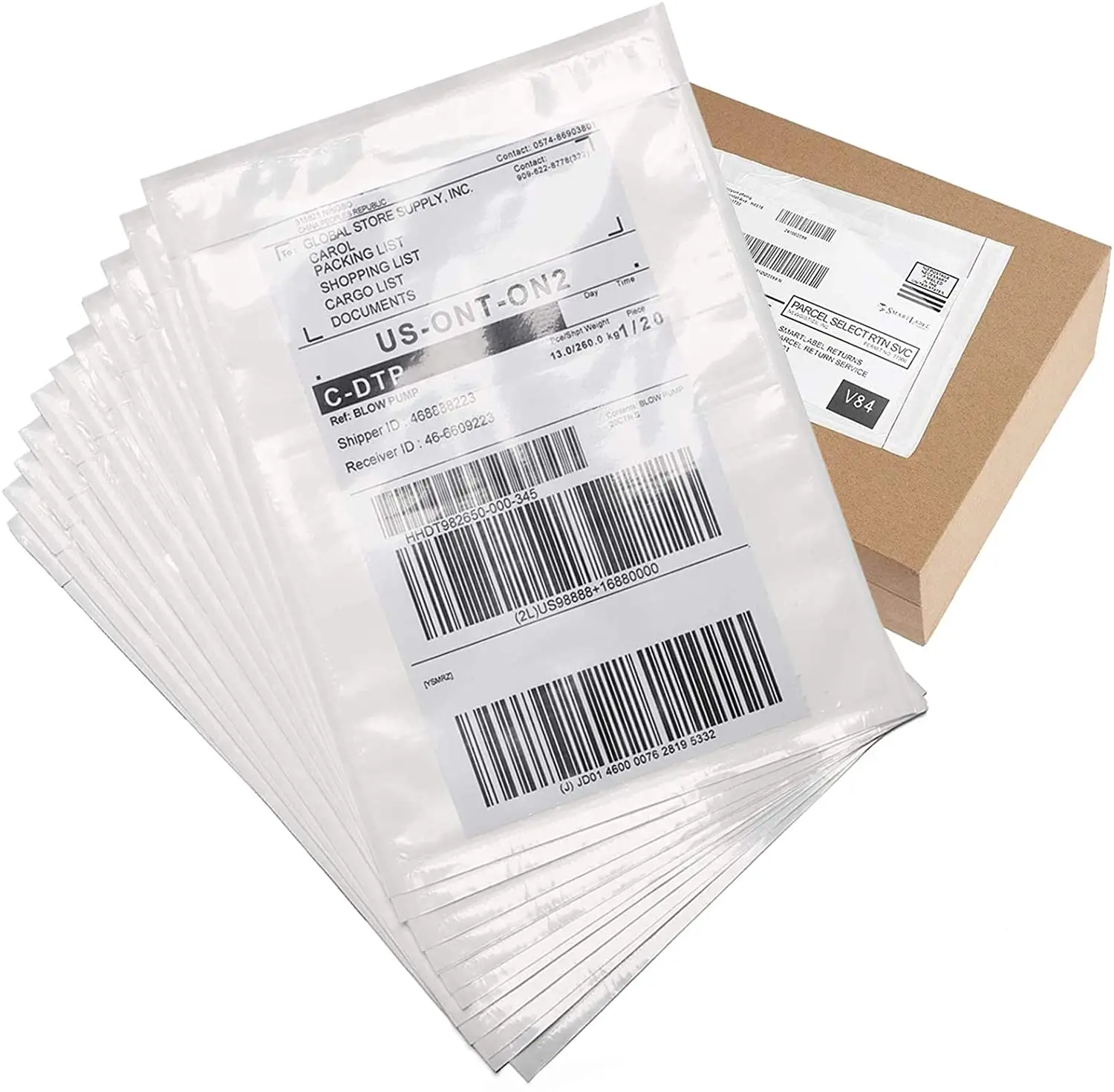 DHL, пластиковая прозрачная самоклеящаяся сумка для этикеток C4