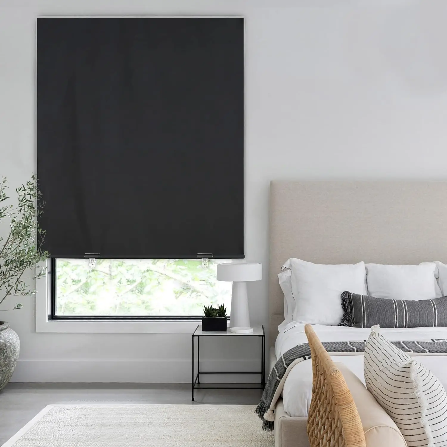 No tool no drill Persianas cortador  full  Blackout fabric roller shades portable  shades black out curtain Blinds for window