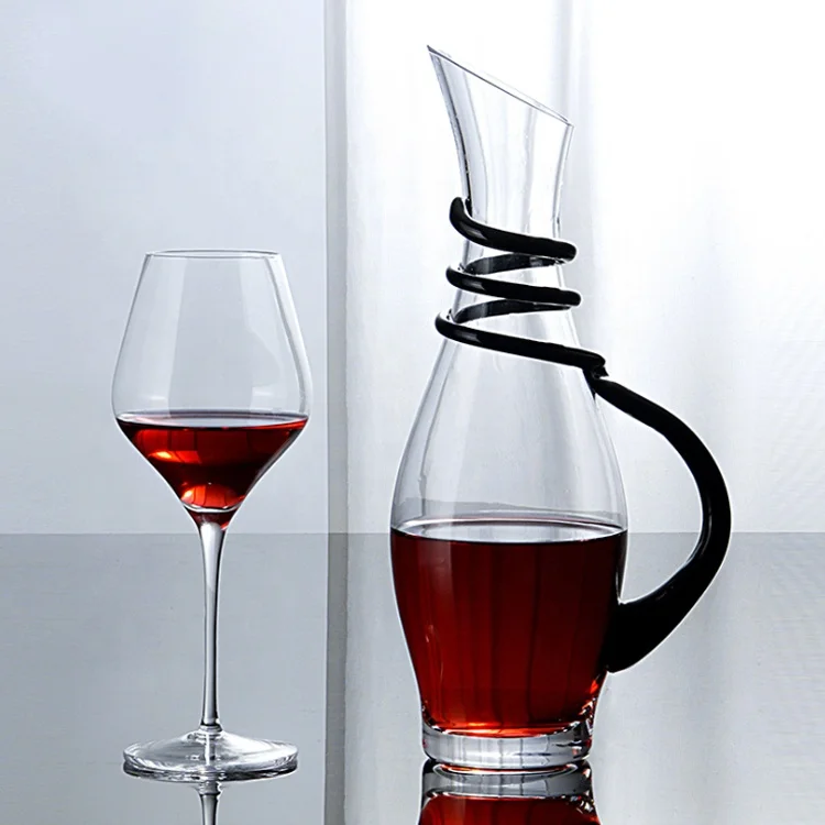Top seller 800ml wholesale unique clear crystal glass wine decanter with a stopper