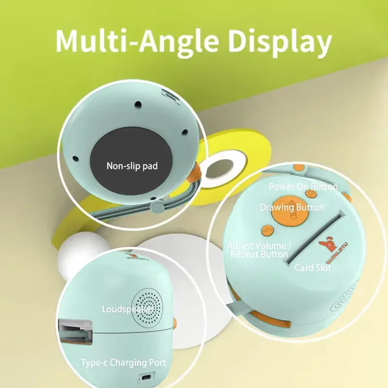 Interactive Educational Drawing Robot for Kids - Montessori Learning Toy with 100 Word Cards, Voice Interaction, Ages 5+