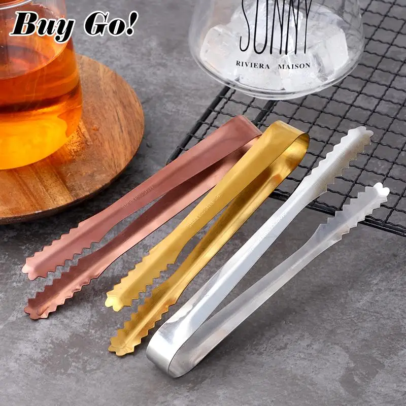 6 Inch Mini Serving Tongs Kitchen Bar Used Titanium Plated Stainless Steel Sugar Cube Ice Tongs