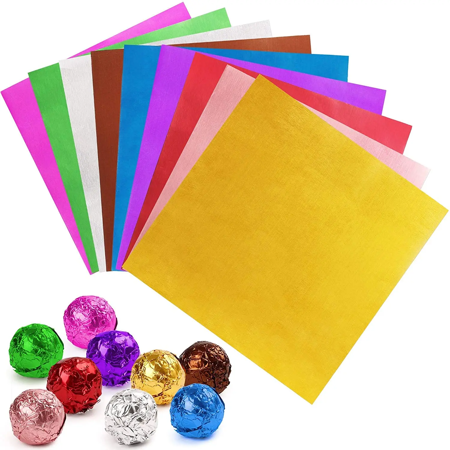 Custom Gold Chocolate Candy Wrappers Aluminium Foil Paper Wrapping Sheets