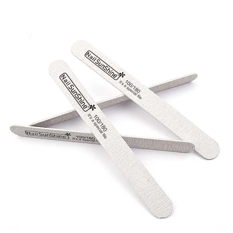 Professional Double-Side White Sanding Board Manicure Pedicure Nail File 100/180 180/240 Buffer Block Tool for Nails Polishing