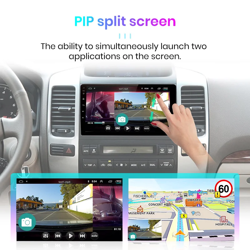 9 inch 4G CarPlay Android 10 4G+64G Car Radio Multimedia Player For Toyota Prado 120 2004 - 2009 GPS no double 20 din dvd player