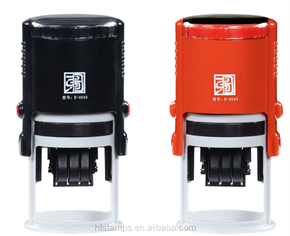 Оптовая цена печать с индивидуальным диаметром 40 мм круглая дата самопечатка для офиса