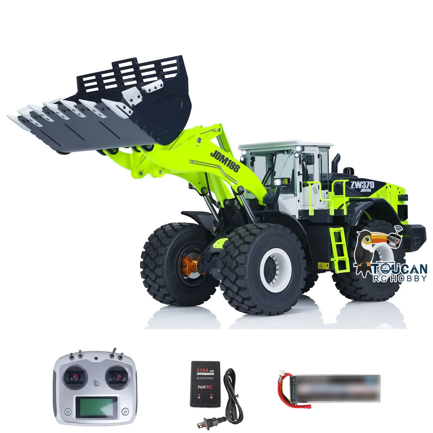 Toys JDM-198 1/14 Metal ZW370 RC Hydraulic Loader TOUCAN HOBBY Controlled Construction Truck 2-Speed Transmission Car for Boy