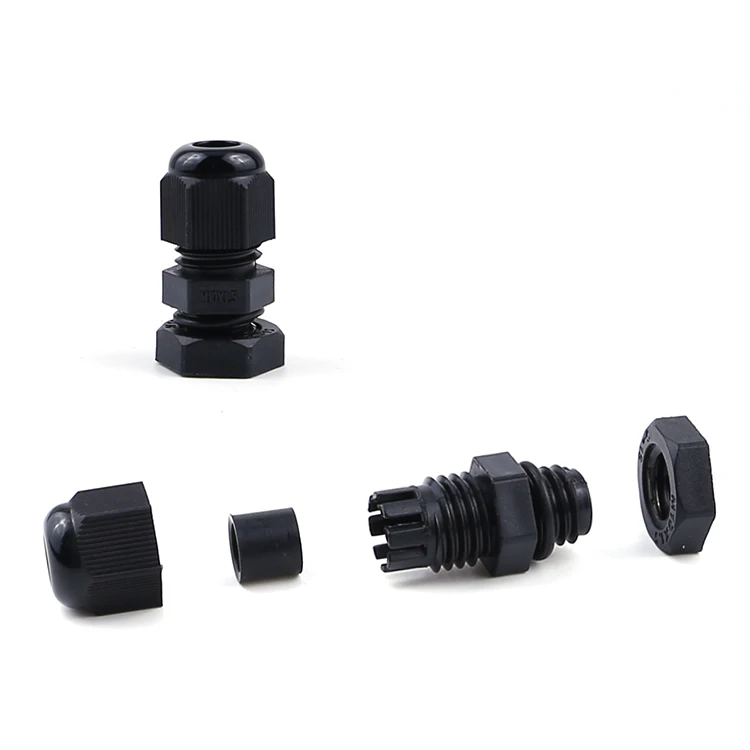 M10x1.5 Black 3-6mm IP68 Waterproof Adjustable Cable Wire Accoriess Taladro Pasacable Explosion-Proof Cable Gland