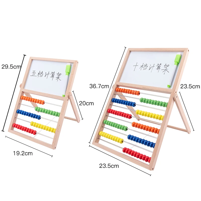 Drawing Board Calculator Rack Wooden 2 In 1 Adjustable Black White Double Sided  Mini Magnetic Drawing Board Toy For Kids