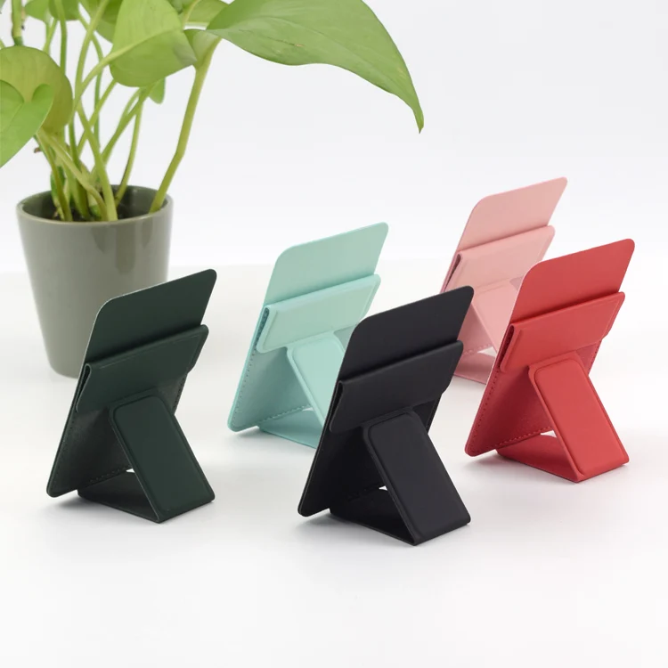 
Amazon top seller folding leather phone grip card holder magnetic mobile phone card holder stand 