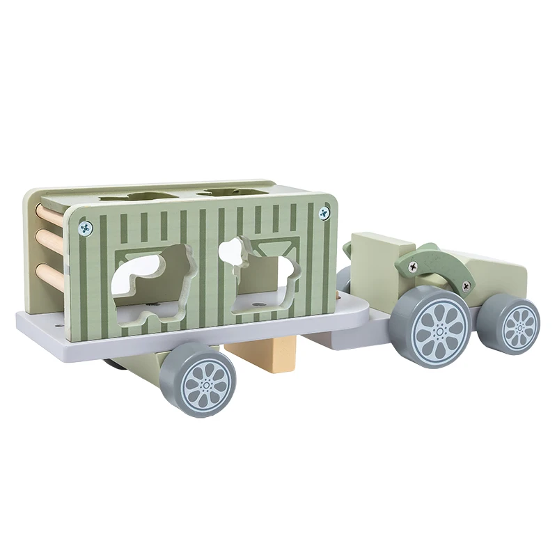 kids wooden toys kids wooden tractors farm animals educational trailers toys wooden animal farm trailer toys