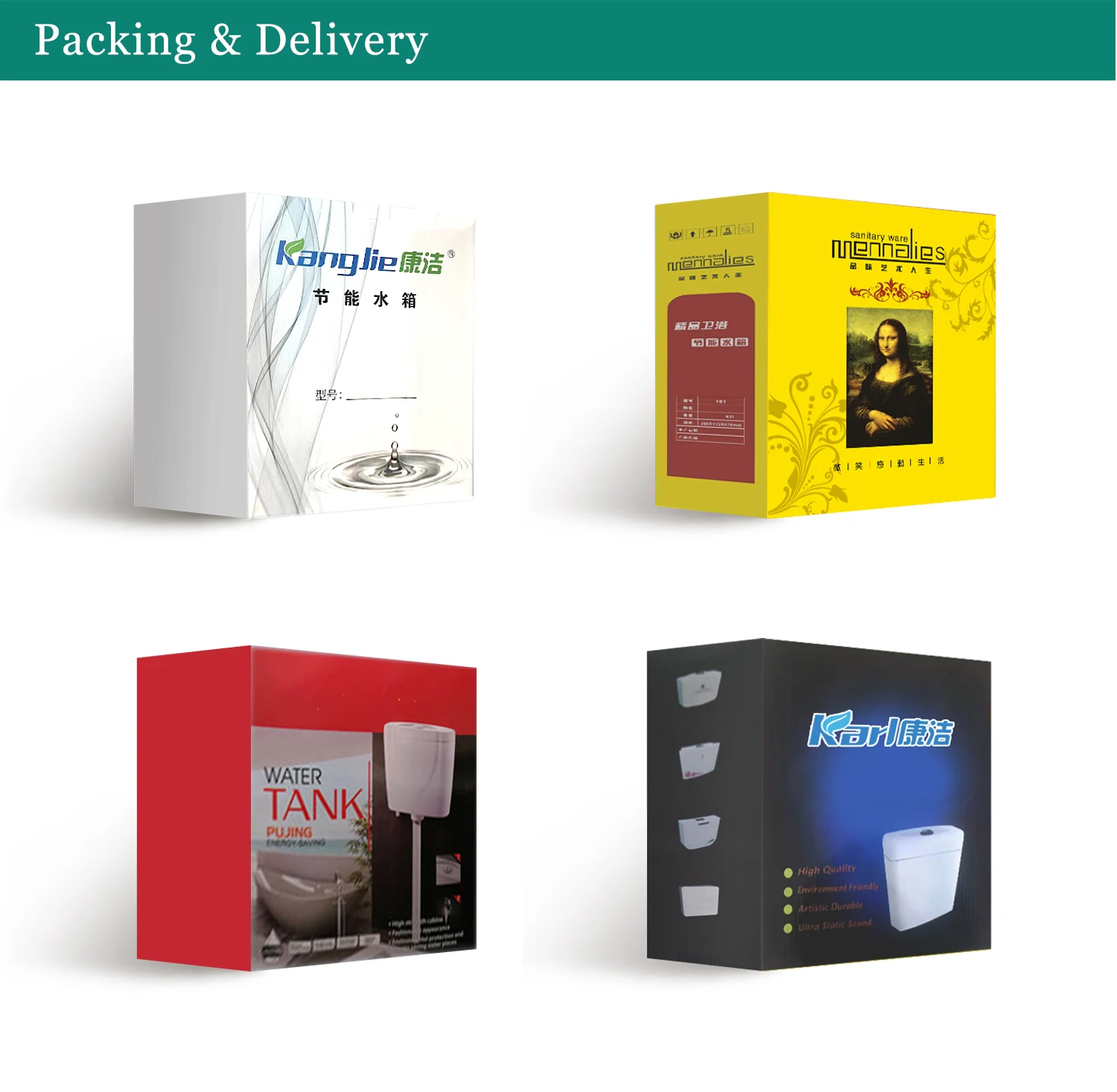 flush tank KJSX-03 good quality with competitive price different styles plastic toilet cistern water tank