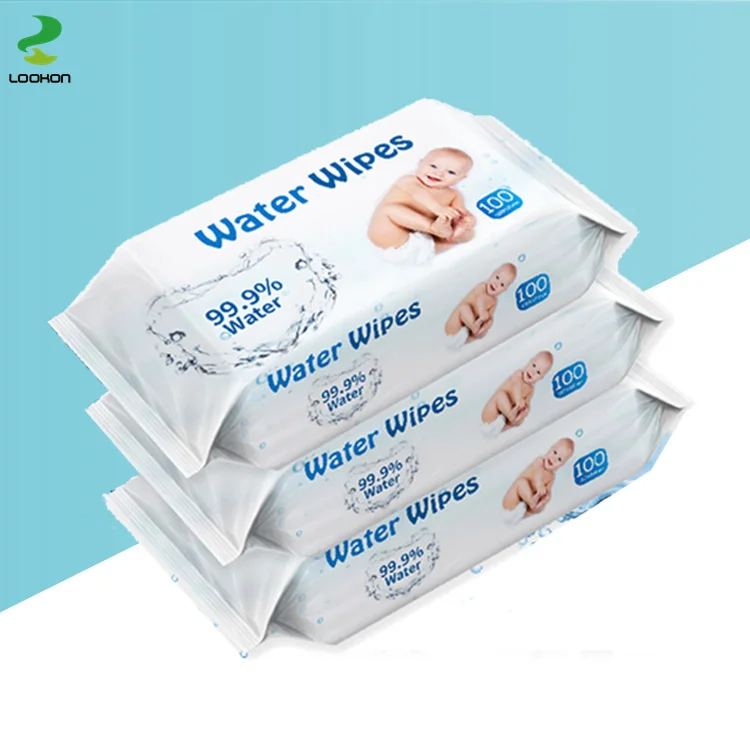 Lookon Customized Size Sensitive Babi Wipe Biodegradable Baby Diaper Wipes 99.9% Aque Pure Water Wipes
