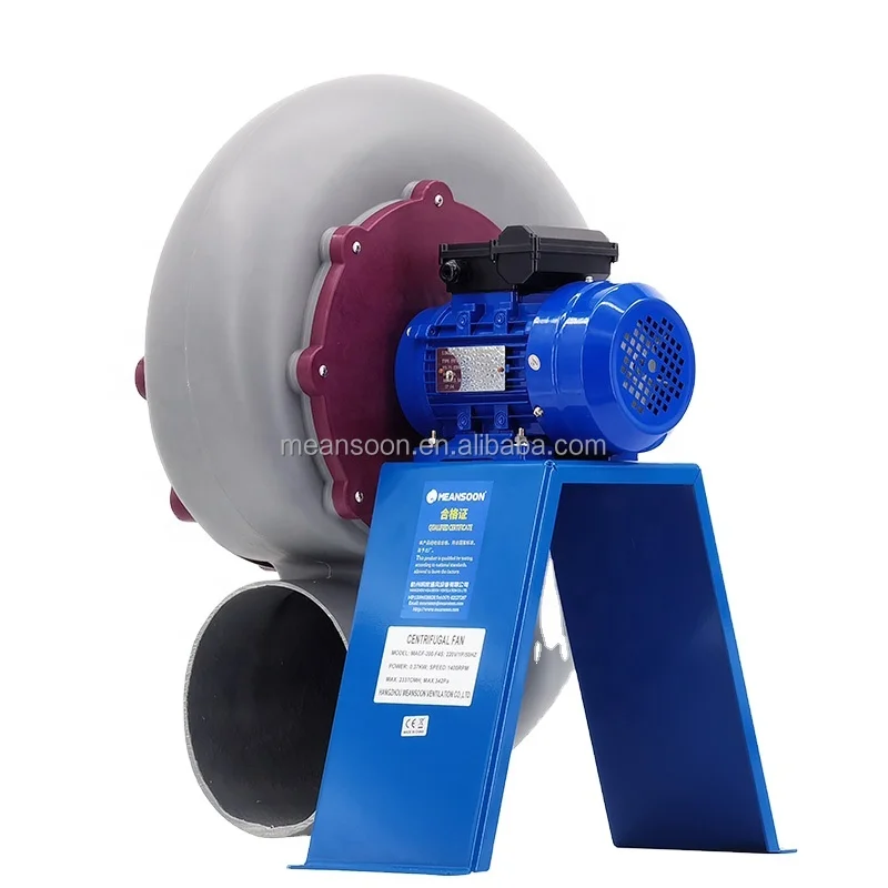 MACF-200-F4S Polypropylene plastic chemical corrosion resistant centrifugal exhaust fan for laboratory fume hoods