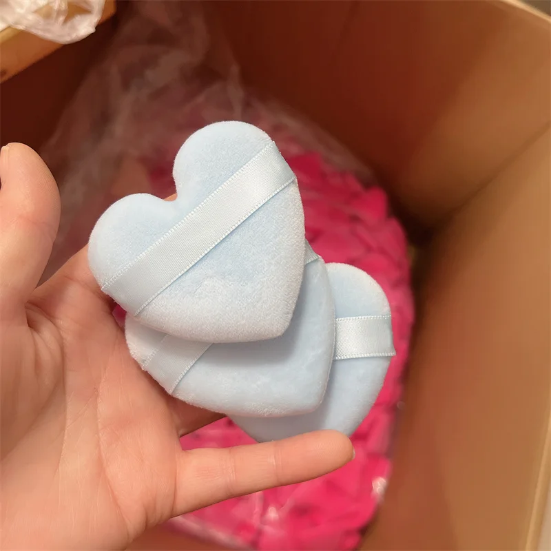 Heart Shape Puffs Cotton Powder Puff Makeup Tool Beauty Sponges Blender in Love Shape with Strap for Cosmetic