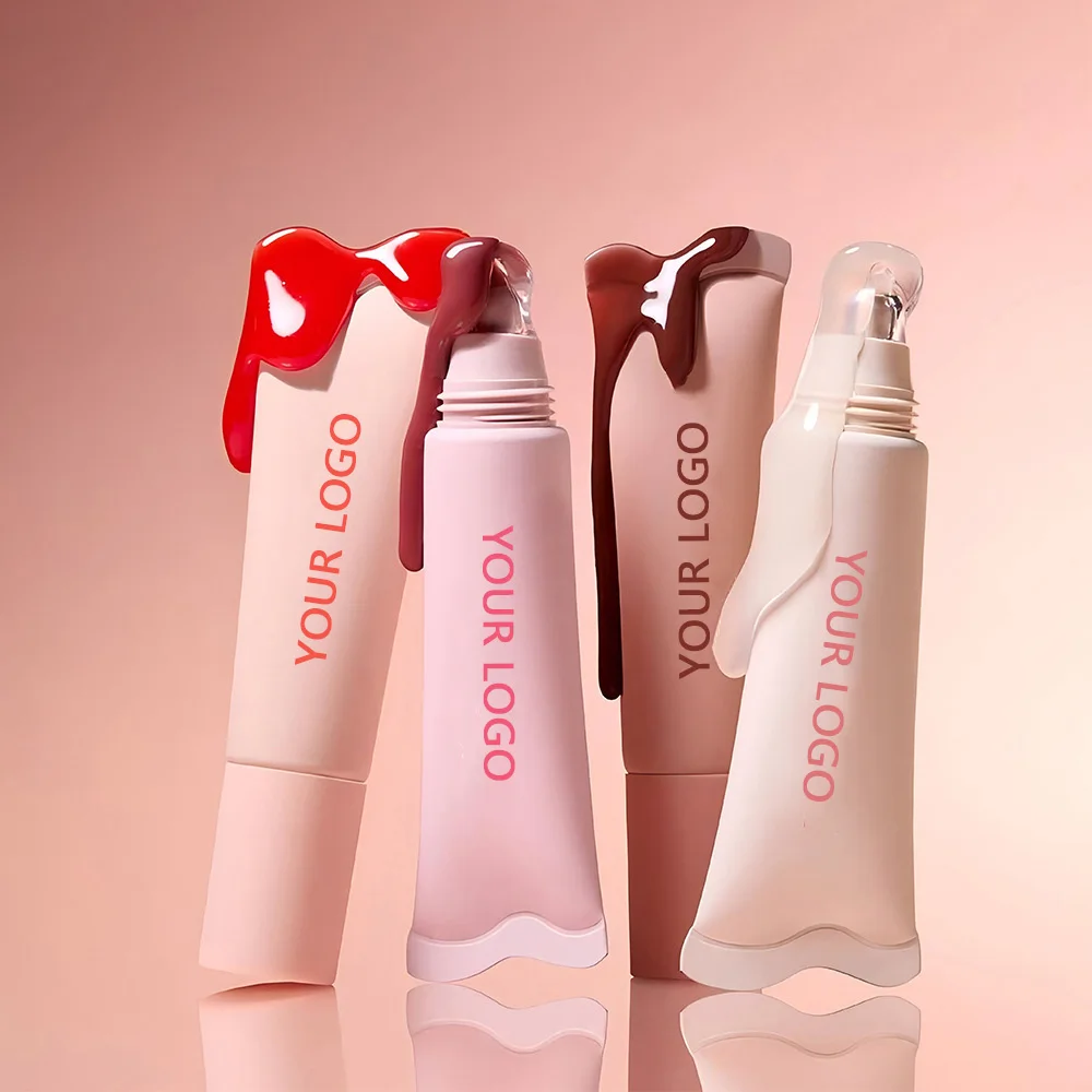 20ML Custom Lip Gloss Tubes Matte Finish New Design Silicone Soft Applicator Plastic Cosmetic Empty Lip Oil Package