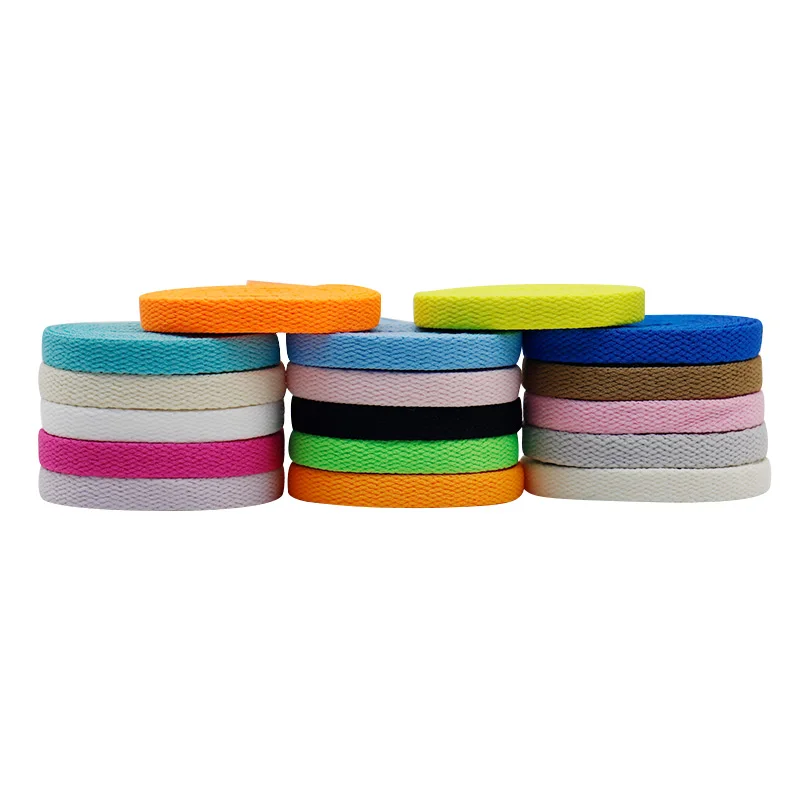 Weiou shoelaces Factory Support Customized Flat  Polyester Cotton Fabric shoelaces for New style shoes