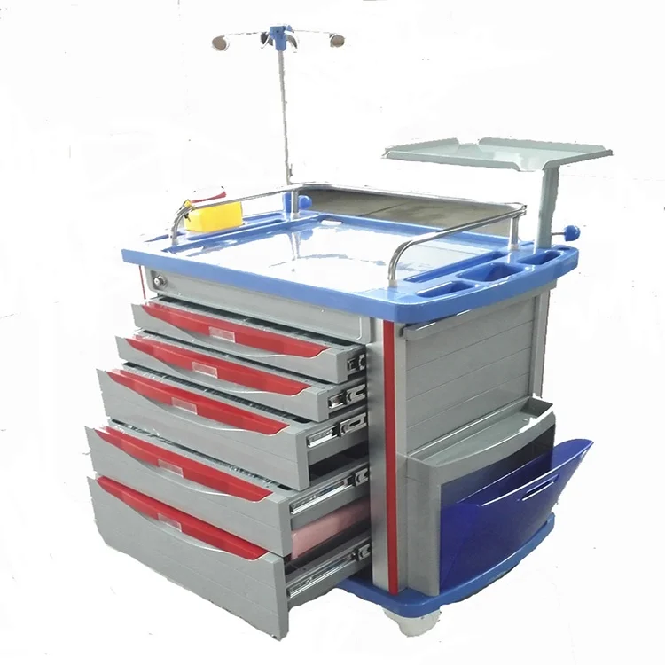Factory directly abs plastic hospital emergency rescue medical trolley