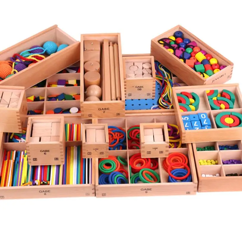 Wooden Montessori Materials 15 in 1games Wooden Puzzle Educational Froebel Toys
