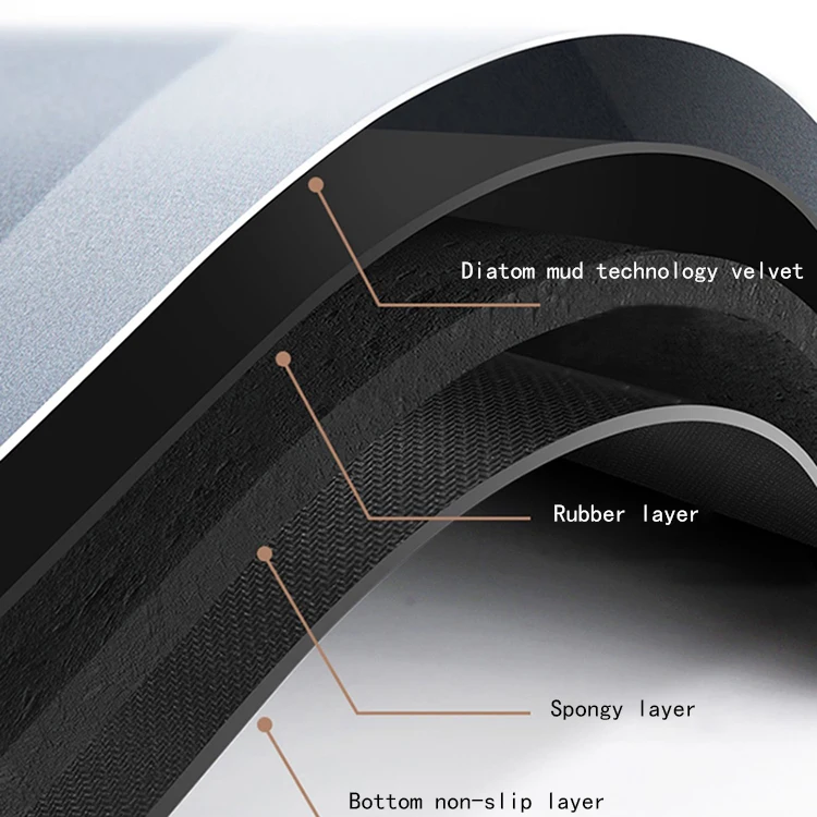 Factory custom Water Absorbent Rug anti slip absorb diatom mud diatomite bath mat Non Slip bathroom mat