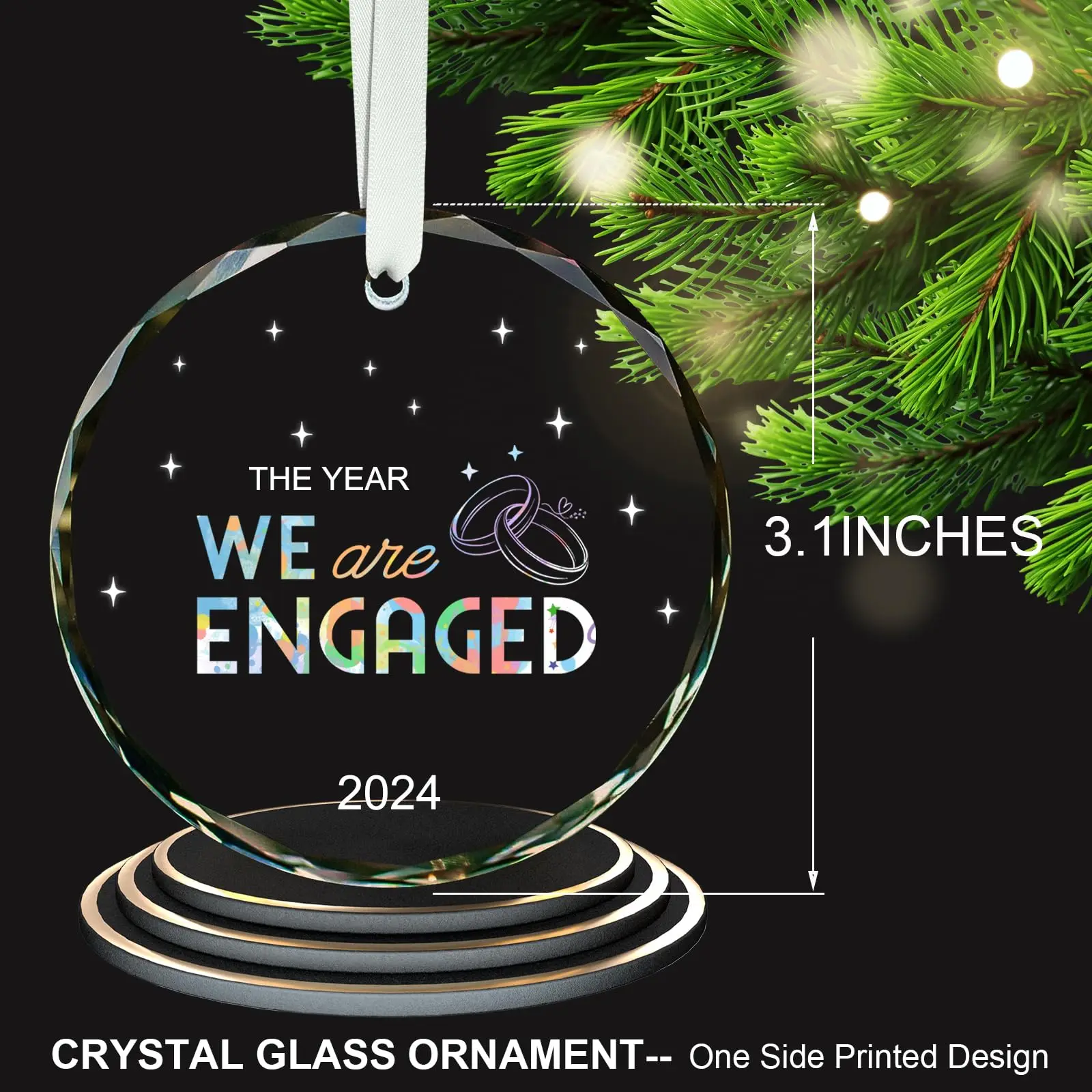 Etched Crystal Crafts blank Crystal Ornaments Carved Hanging personalized custom crystal glass ornament