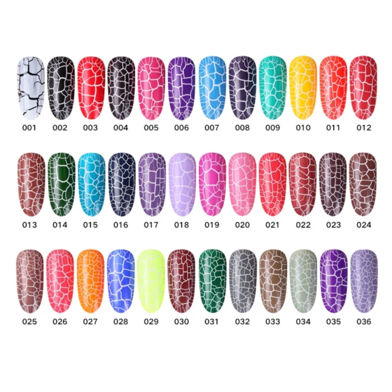 abgel crack effect cracker crackle gel nail art polish with white base sliver and golden primer effect