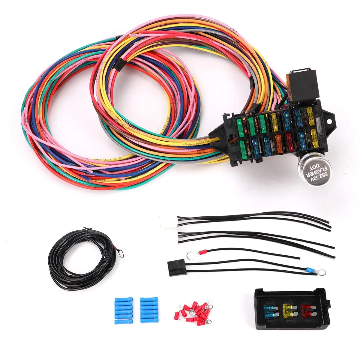 High quality 14 circuit wiring harness for street muscle car hot rod rat XL copper wiring harness 12 V wiring harness kit