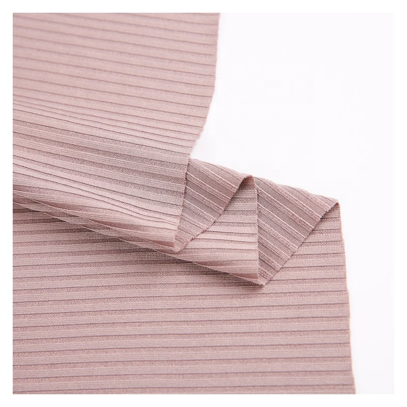 Popular Textiles Custom 92 Polyester 8 Spandex Custom Rib Knit Fabric For Underwear