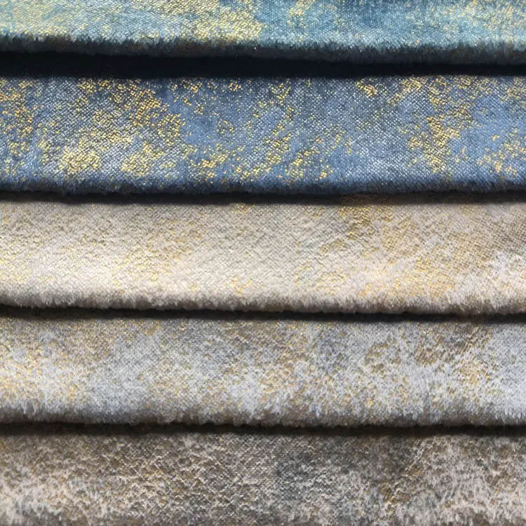 Home Textile Holland Velvet Glue Embossed Velvet Upholstery Fabric For Sofa