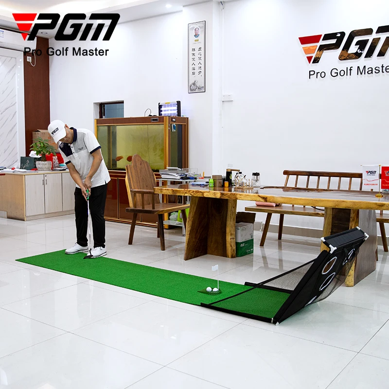PGM TL033 3M golf practice putting mat portable 2 in 1 golf chipping net and mat
