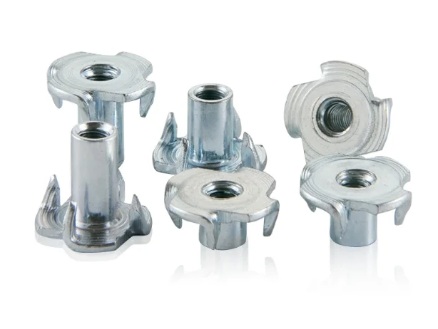 Cold Forged Self-Retaining 4 Prong T-Nut Furniture T Nuts