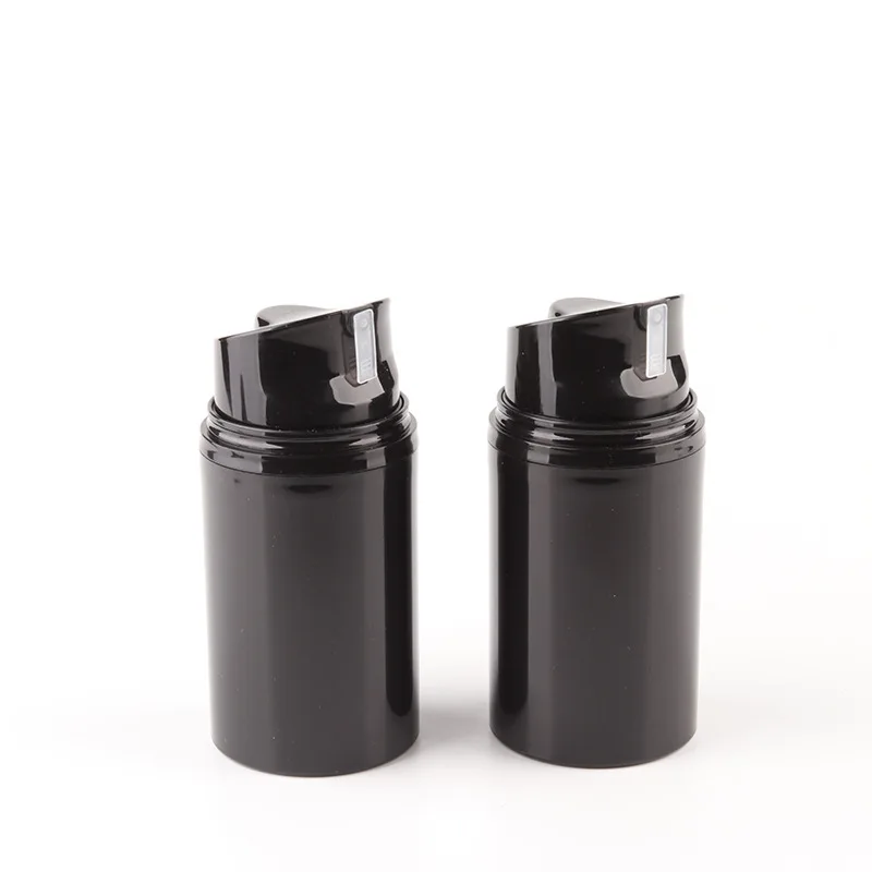 30ml 50ml 80ml 100ml 120ml 150ml luxury plastic black Airless Bottles Pump lotion Bottle big Cosmetic skin care packing bottle