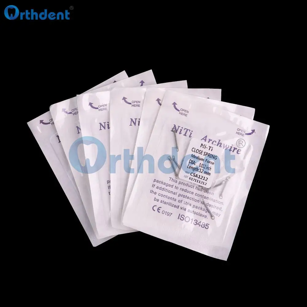 10 Pcs/Bag Dental Orthodontic Closed Coil Spring NITI Alloy Light/Medium Force 6Size Braces For Teeth Brackets Consumables Tooth