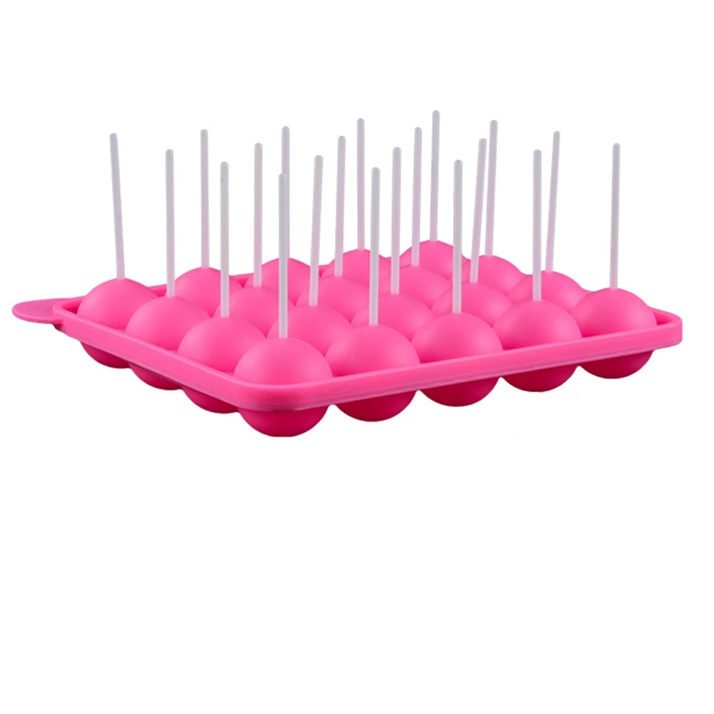 Candy Chocolate Ball Cupcake Cookie Candy Maker DIY Baking Tool Silicone Pops Lollipop Mold Stick Tray Cake Mould